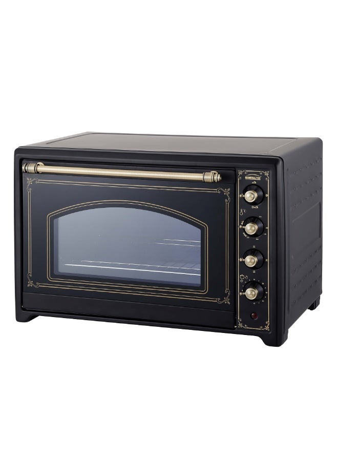 GENERALTEC فرن توستر كهربائي جنرالتيك 75 لتر مع شواية دوارة ومروحة هوائية، باب زجاجي مزدوج، قدرة 2800 واط، تحكم في درجة الحرارة من 100-250°C، مؤقت 60 دقيقة، فرن بسعة كبيرة للخبز والشواء والشوي - نموذج GOT101BR - ضمان سنة واحدة - Image 1